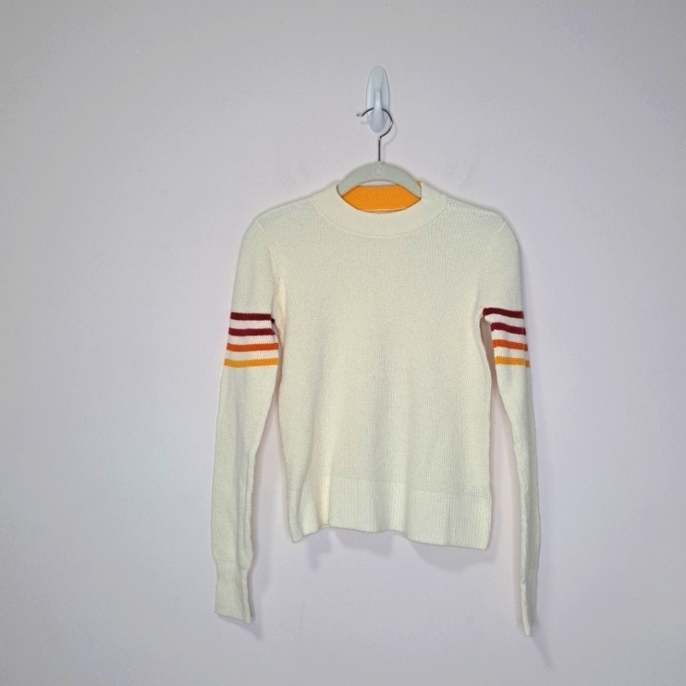 Faherty Throwback Crew Cashmere Blend Sweater Sta… - image 4